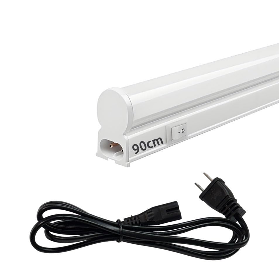 新品　LEDスリムライトバー　LED蛍光灯　昼光色　90cm 5点セット Amazon | LEDスリムライトバー 90cm 器具一体型 スイッチ付き ACプラグ